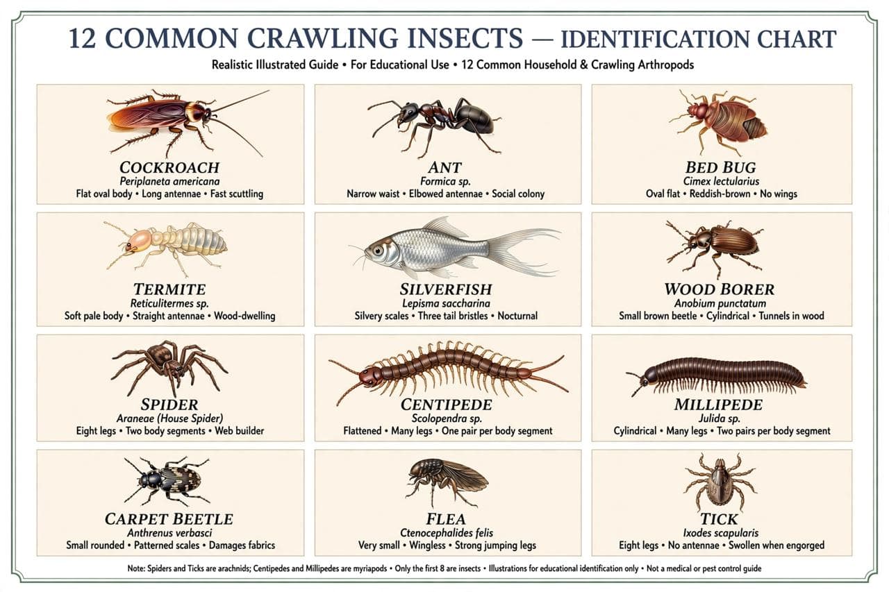 Crawling insects targeted by professional pest-control applications