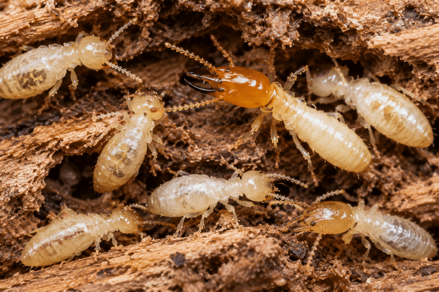 Close-up view of termites